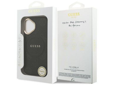 Guess Peony Hot Stamp MagSafe Case for iPhone 17 - Black Guess Peony Hot Stamp MagSafe Case for iPhone 17 - Black