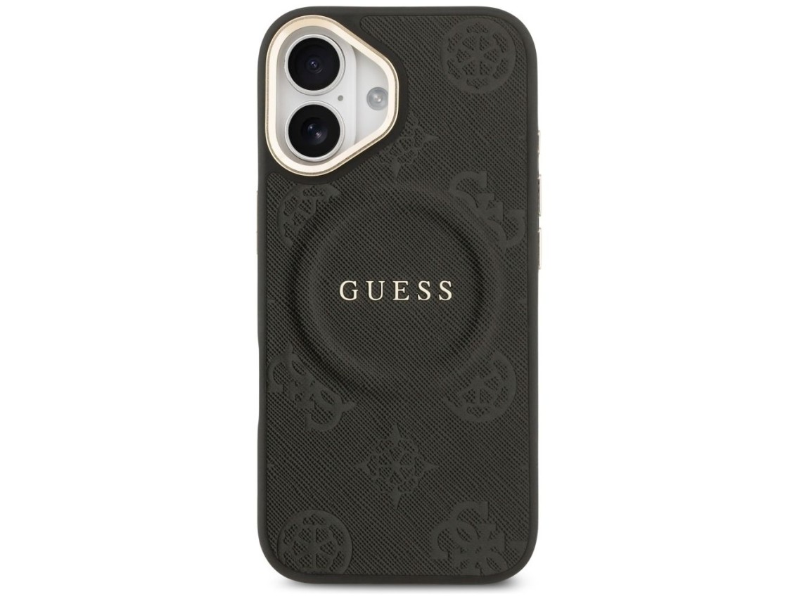 Guess Peony Hot Stamp MagSafe Case for iPhone 17 - Black