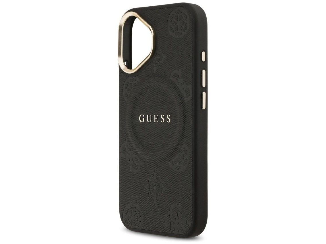 Guess Peony Hot Stamp MagSafe Case for iPhone 17 - Black