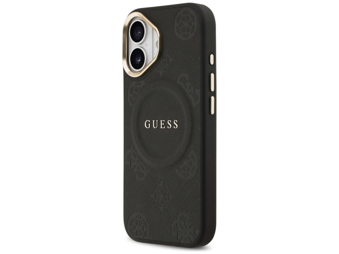Guess Peony Hot Stamp MagSafe Case for iPhone 17 - Black