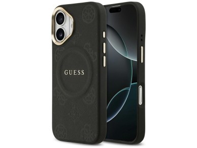 Guess Peony Hot Stamp MagSafe Case for iPhone 17 - Black Guess Peony Hot Stamp MagSafe Case for iPhone 17 - Black