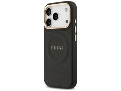 Guess Peony Hot Stamp MagSafe Case for iPhone 17 Pro - Black Guess Peony Hot Stamp MagSafe Case for iPhone 17 Pro - Black