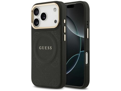 Guess Peony Hot Stamp MagSafe Case for iPhone 17 Pro - Black Guess Peony Hot Stamp MagSafe Case for iPhone 17 Pro - Black