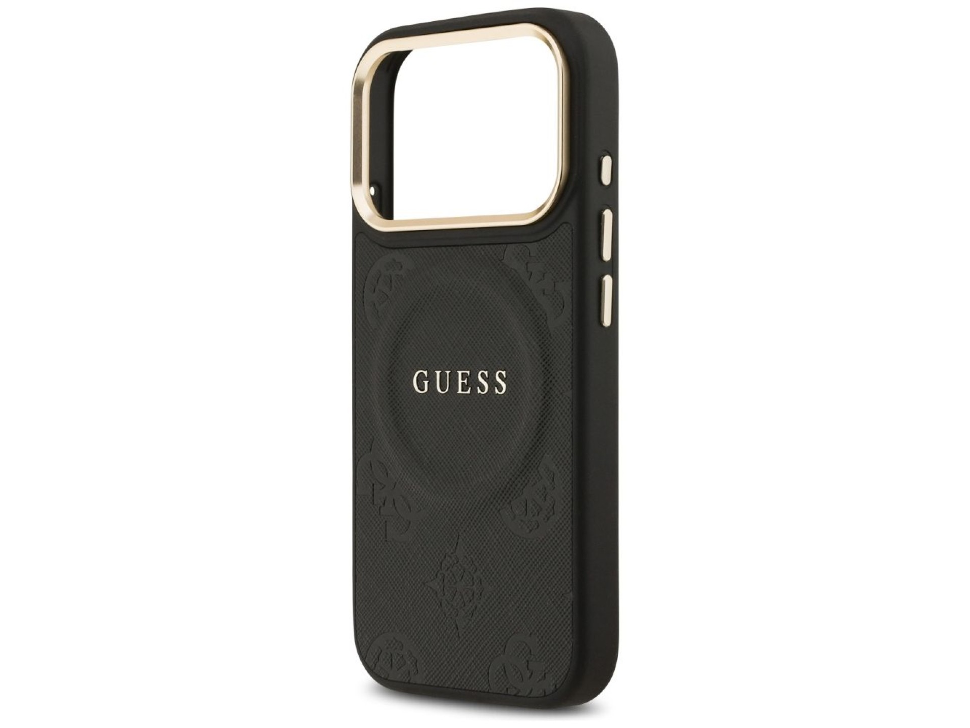 Funda Guess Peony Hot Stamp MagSafe para iPhone 17 Pro - Negra