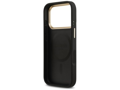 Guess Peony Hot Stamp MagSafe Case for iPhone 17 Pro - Black Guess Peony Hot Stamp MagSafe Case for iPhone 17 Pro - Black