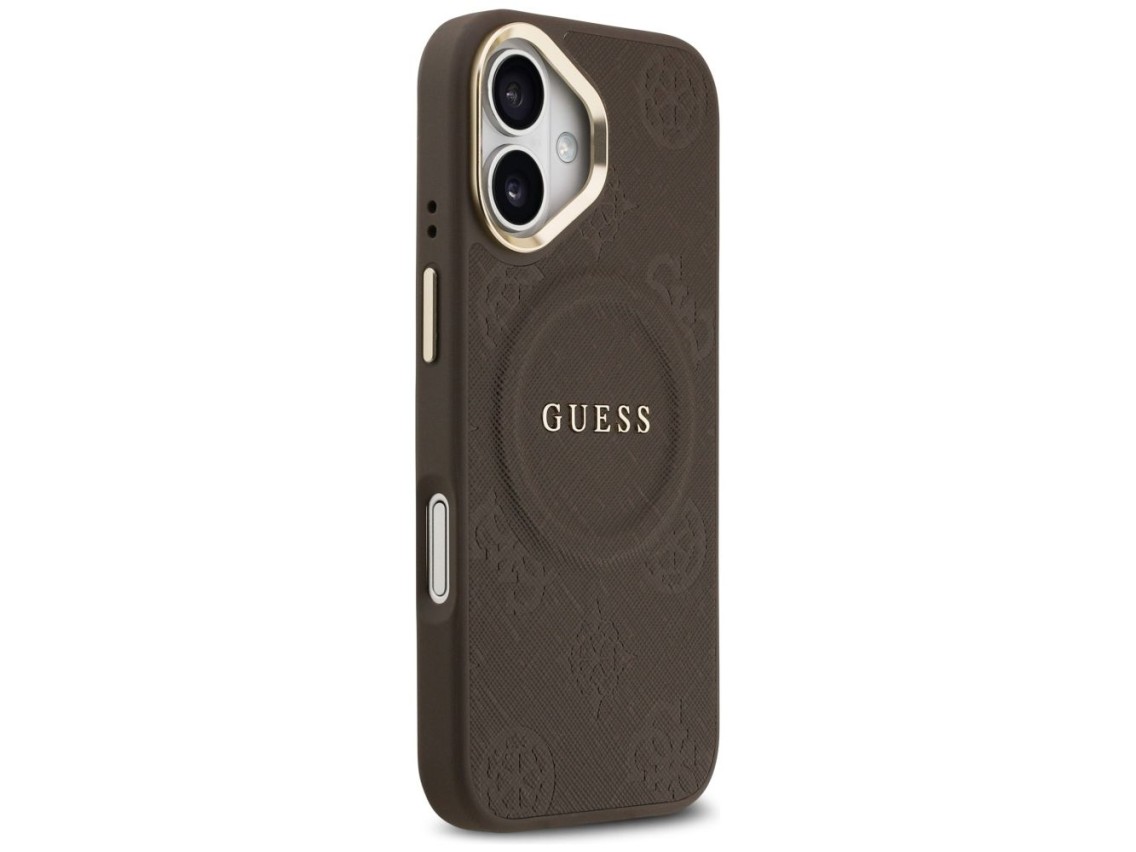 Guess Peony Hot Stamp MagSafe Case for iPhone 17 - Brown