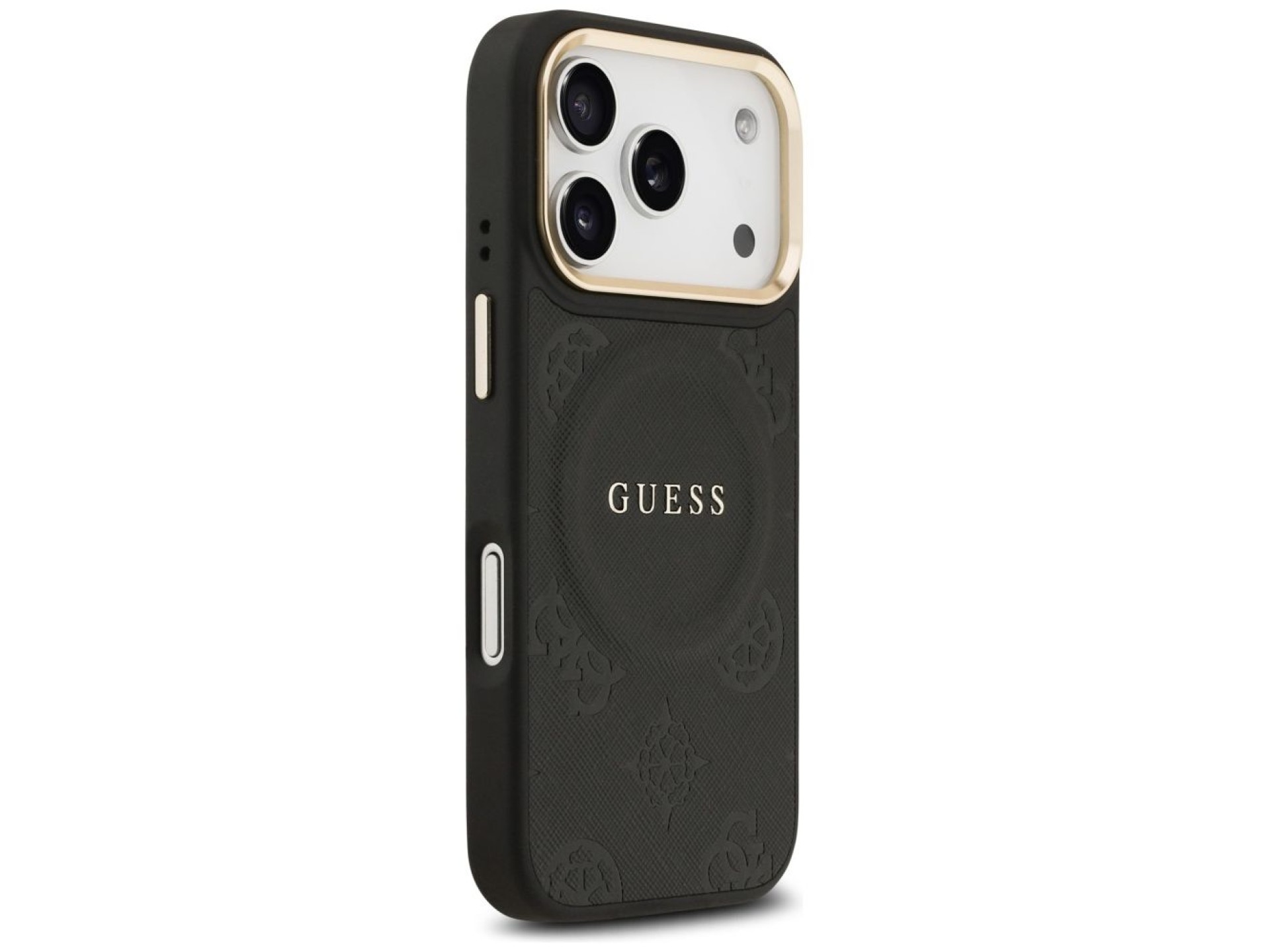 Funda Guess Peony Hot Stamp MagSafe para iPhone 17 Pro - Negra