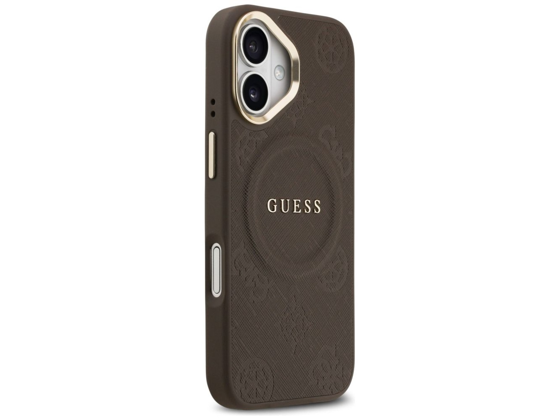 Guess Peony Hot Stamp MagSafe Case for iPhone 17 - Brown