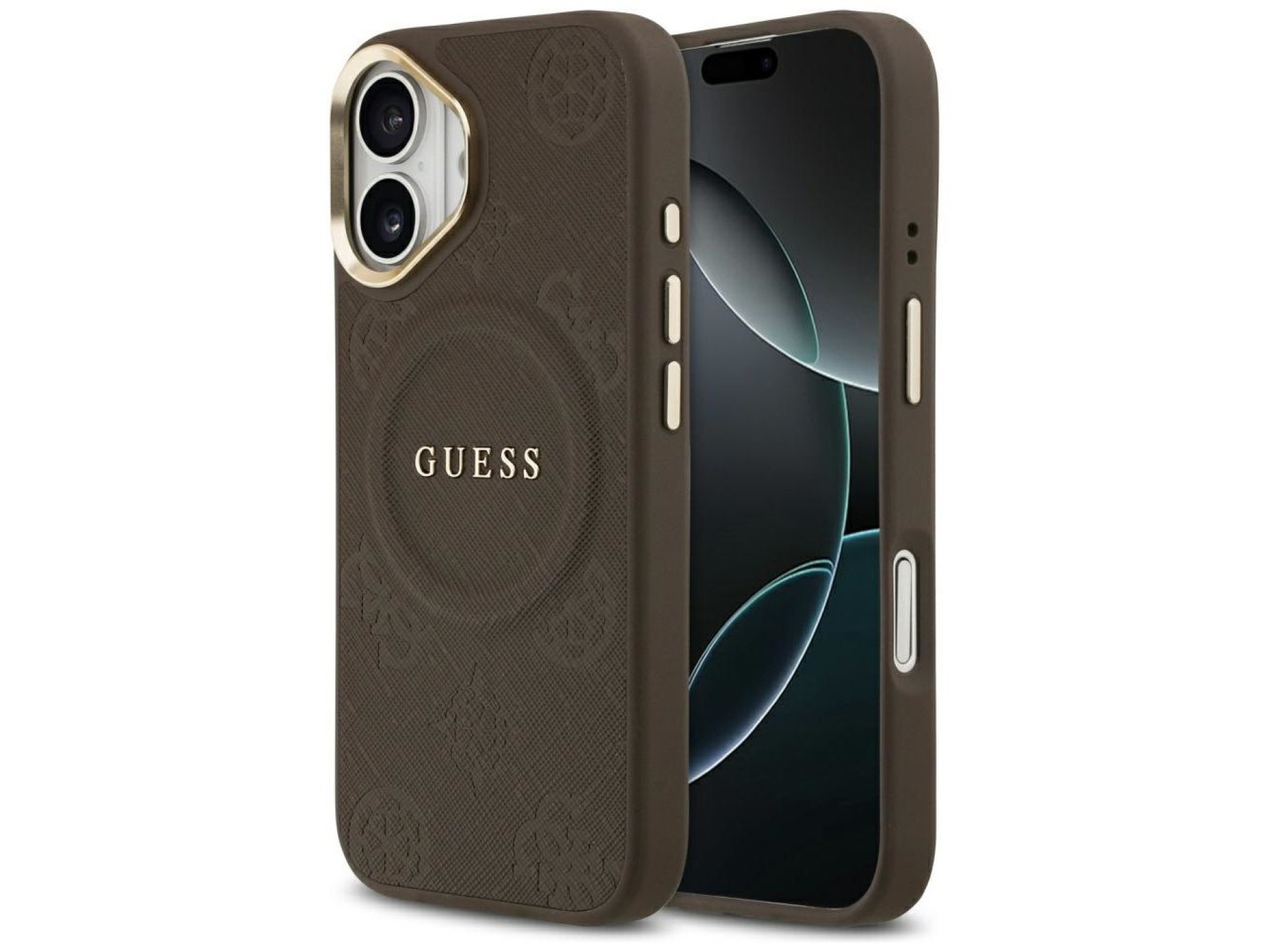 Guess Peony Hot Stamp MagSafe Case for iPhone 17 - Brown