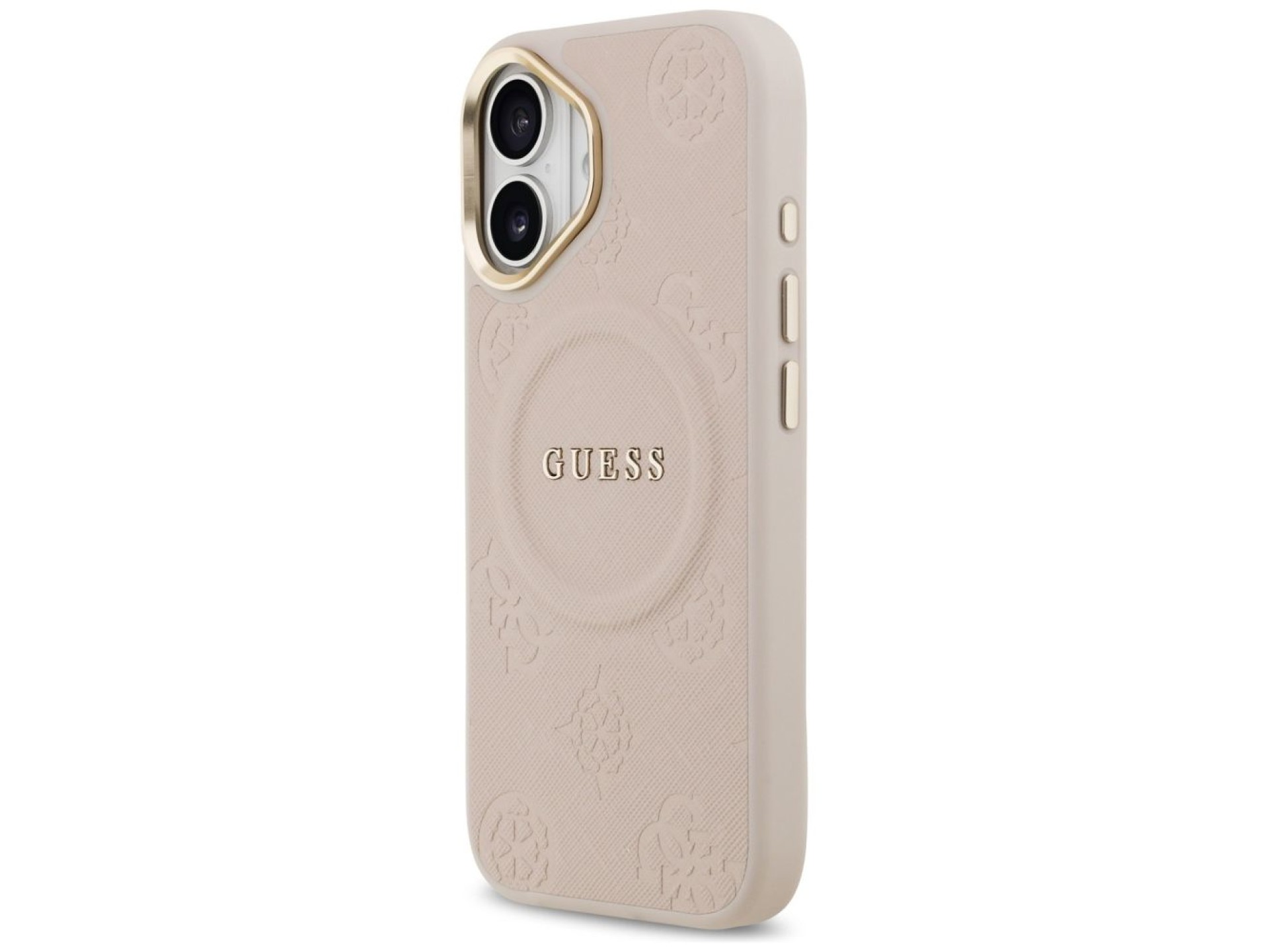 Funda Guess Peony Hot Stamp MagSafe para iPhone 17 - Rosa