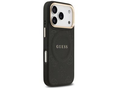 Guess Peony Hot Stamp MagSafe Case for iPhone 17 Pro - Black Guess Peony Hot Stamp MagSafe Case for iPhone 17 Pro - Black