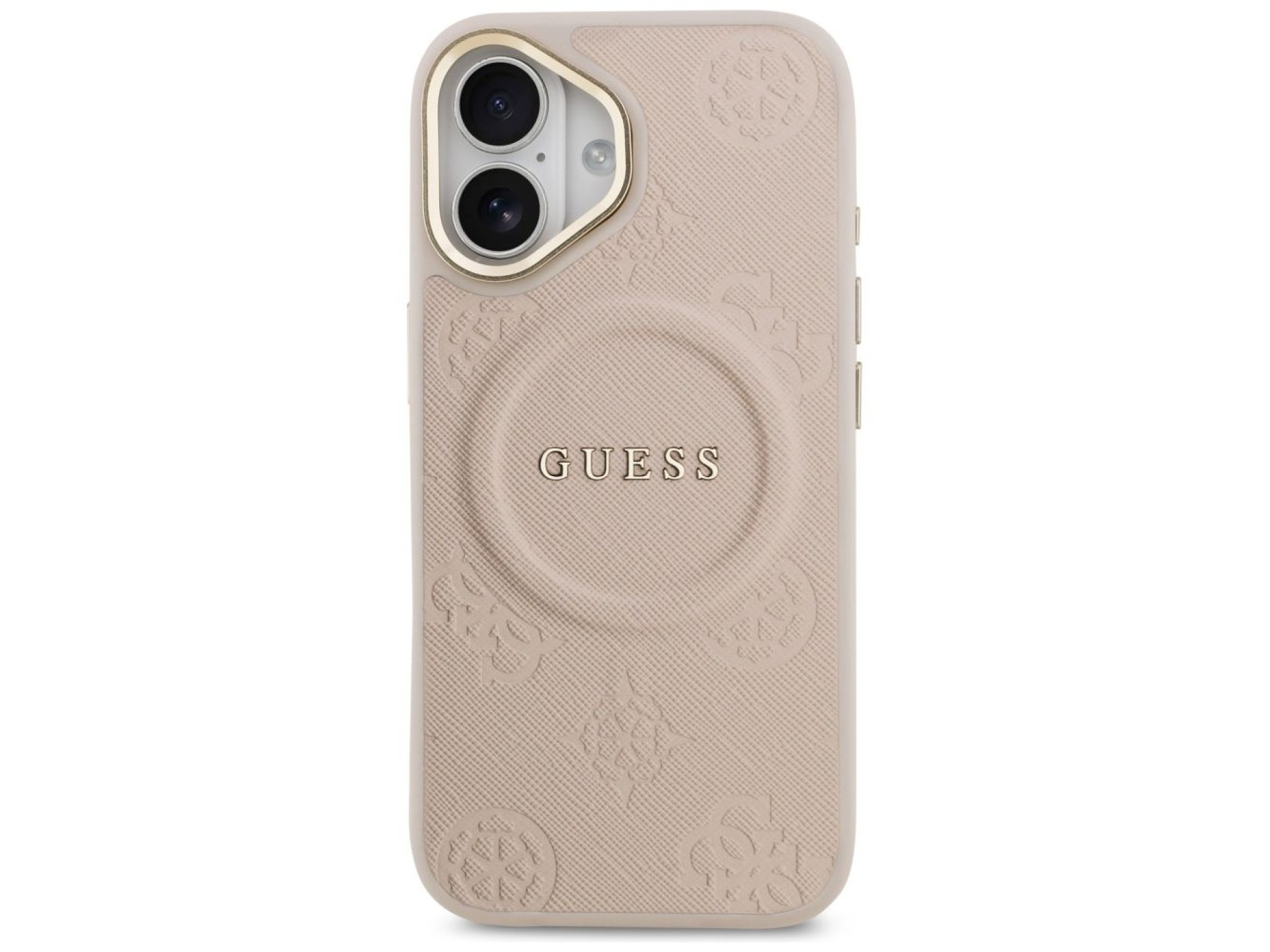 Funda Guess Peony Hot Stamp MagSafe para iPhone 17 - Rosa