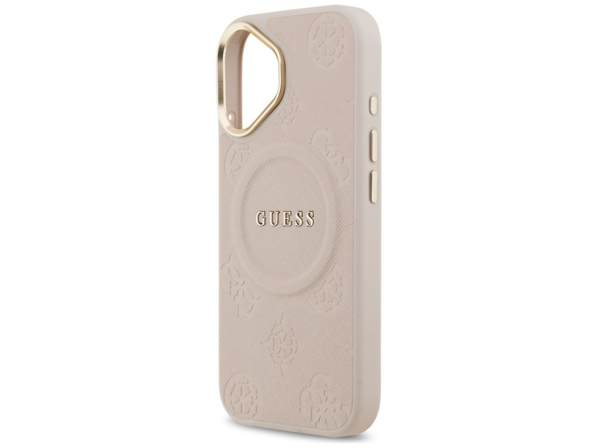 Funda Guess Peony Hot Stamp MagSafe para iPhone 17 - Rosa
