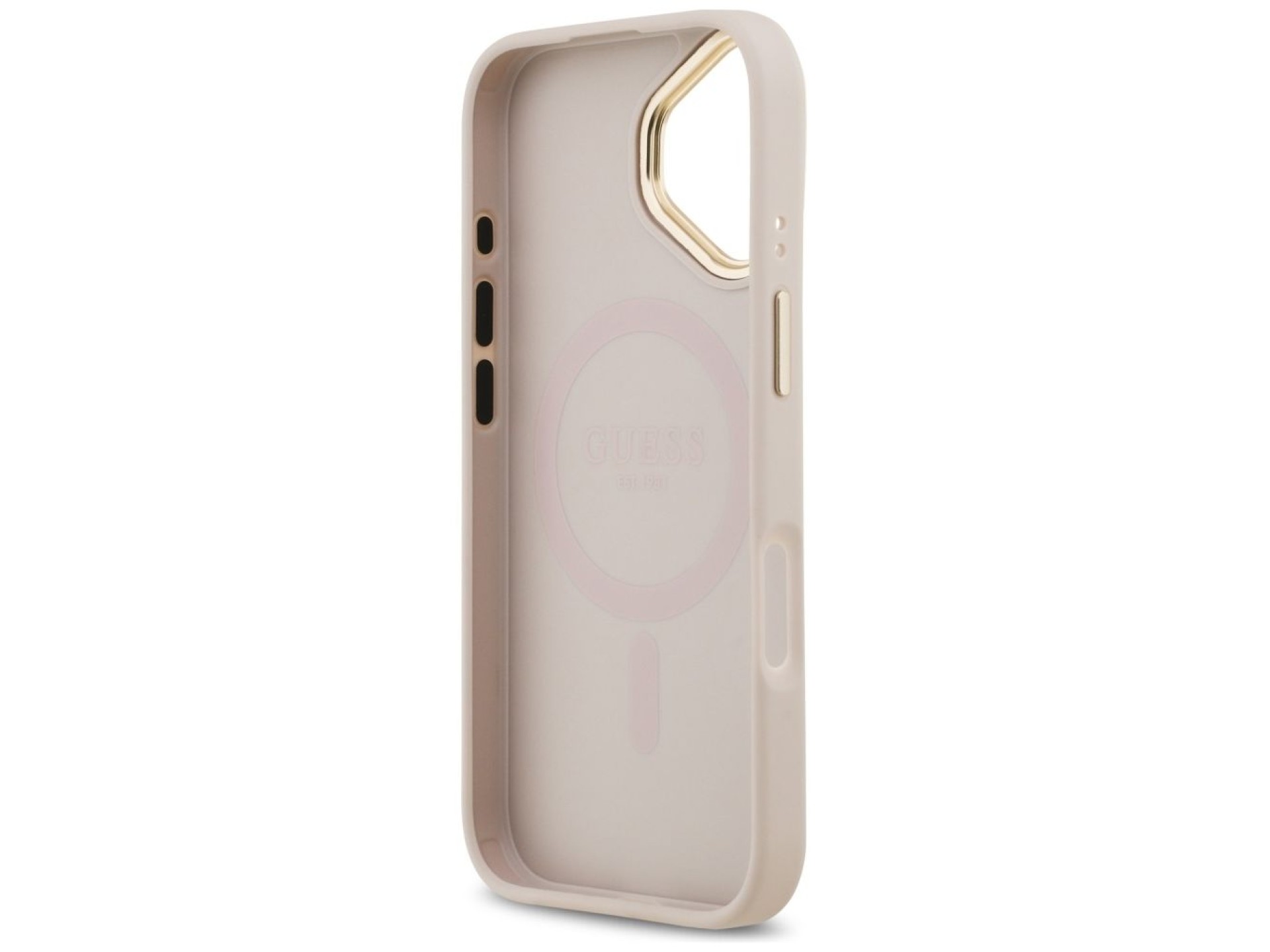 Funda Guess Peony Hot Stamp MagSafe para iPhone 17 - Rosa