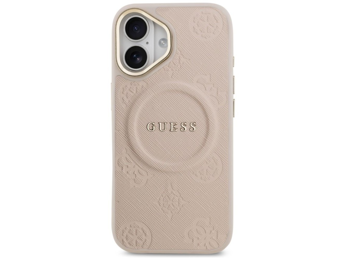 Funda Guess Peony Hot Stamp MagSafe para iPhone 17 - Rosa