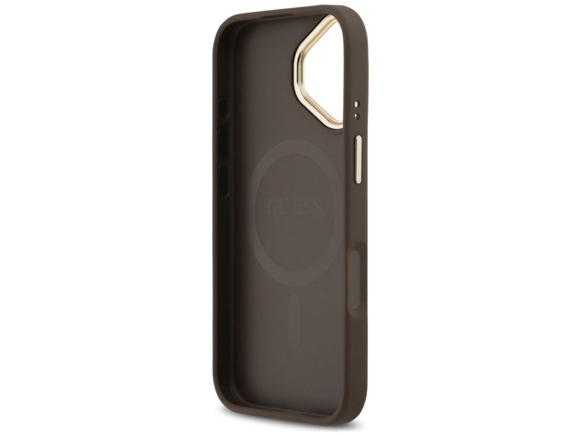 Guess Peony Hot Stamp MagSafe Case for iPhone 17 - Brown