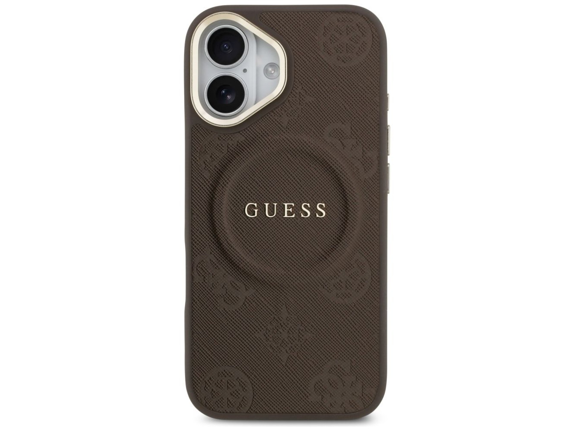 Guess Peony Hot Stamp MagSafe Case for iPhone 17 - Brown