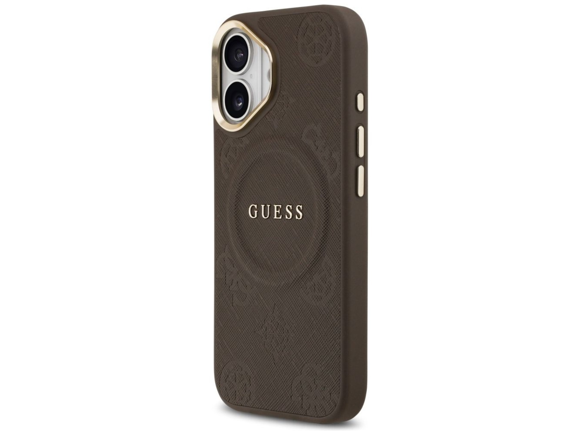 Guess Peony Hot Stamp MagSafe Case for iPhone 17 - Brown