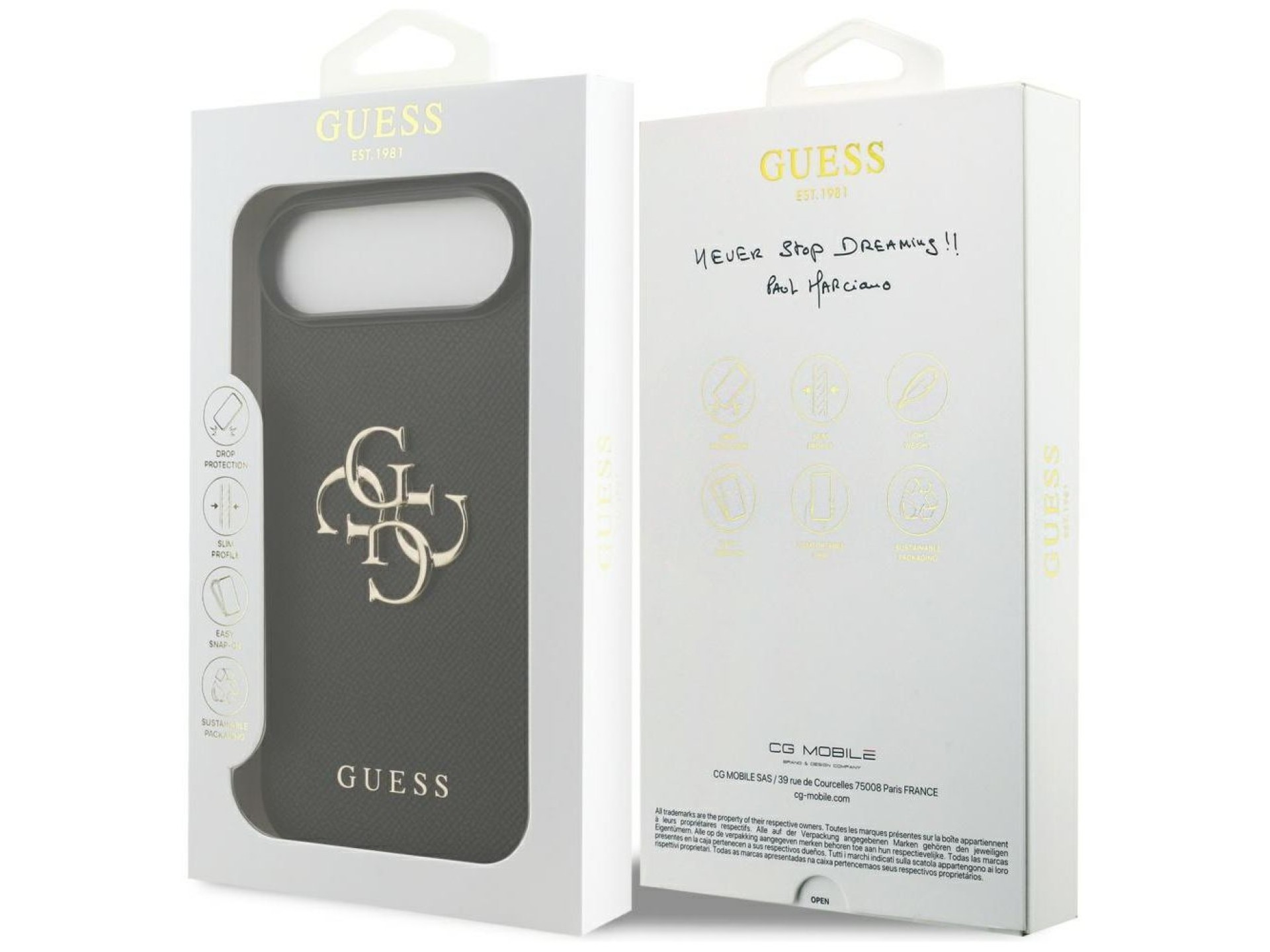 Guess Grained Big 4G & Classic Logo case for iPhone Air - black