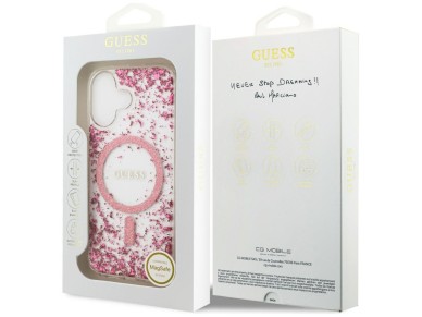 Funda Guess Resin Bottom Glitter MagSafe para iPhone 17 - Rosa Funda Guess Resin Bottom Glitter MagSafe para iPhone 17 - Rosa