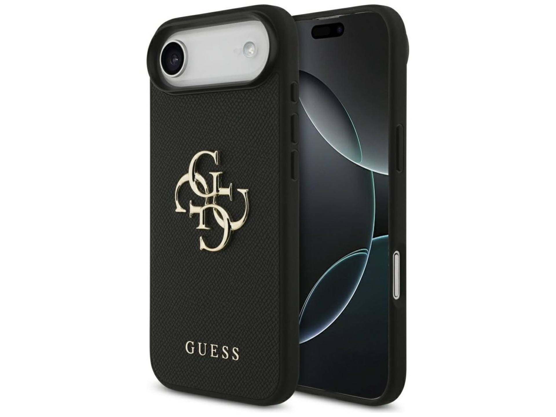 Guess Grained Big 4G & Classic Logo case for iPhone Air - black