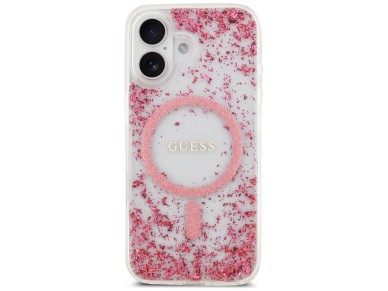 Funda Guess Resin Bottom Glitter MagSafe para iPhone 17 - Rosa Funda Guess Resin Bottom Glitter MagSafe para iPhone 17 - Rosa