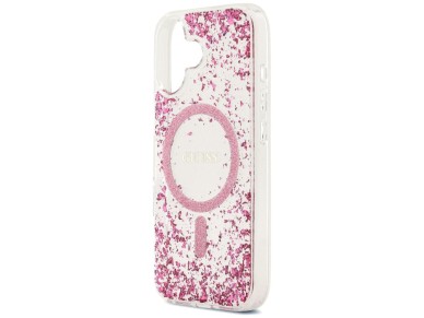 Funda Guess Resin Bottom Glitter MagSafe para iPhone 17 - Rosa Funda Guess Resin Bottom Glitter MagSafe para iPhone 17 - Rosa
