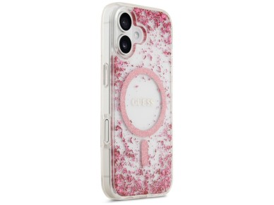 Funda Guess Resin Bottom Glitter MagSafe para iPhone 17 - Rosa Funda Guess Resin Bottom Glitter MagSafe para iPhone 17 - Rosa