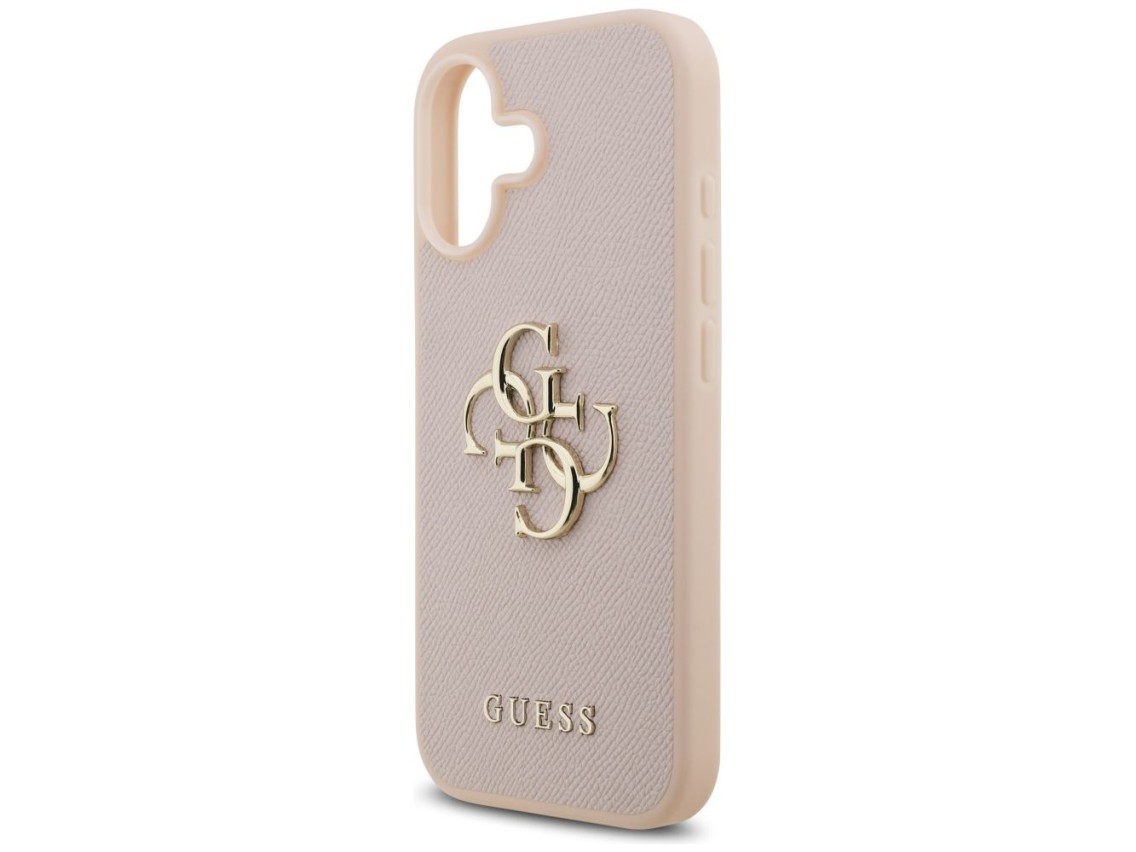 Capa Guess Granulada Big 4G e com Logo Clássico para iPhone 17 - Rosa