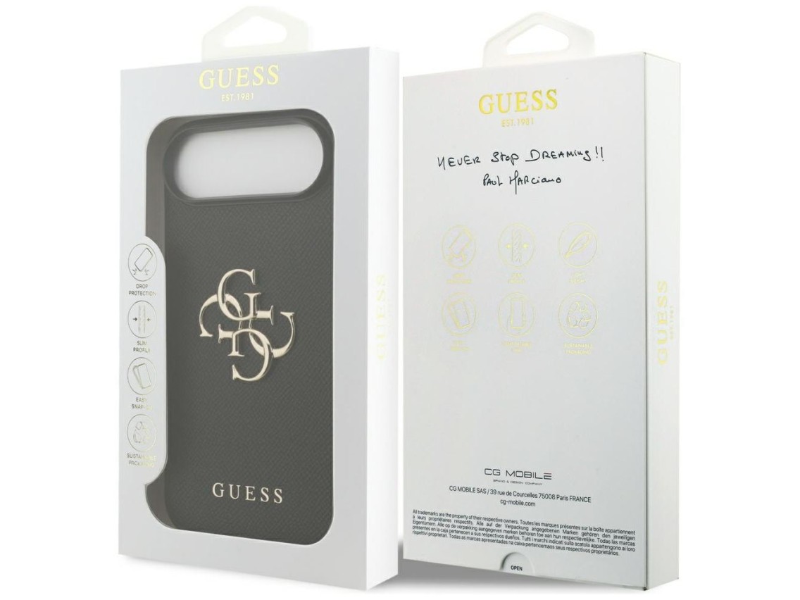 Guess Grained Big 4G & Classic Logo case for iPhone Air - black