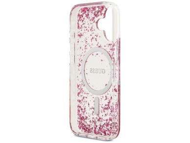 Funda Guess Resin Bottom Glitter MagSafe para iPhone 17 - Rosa Funda Guess Resin Bottom Glitter MagSafe para iPhone 17 - Rosa