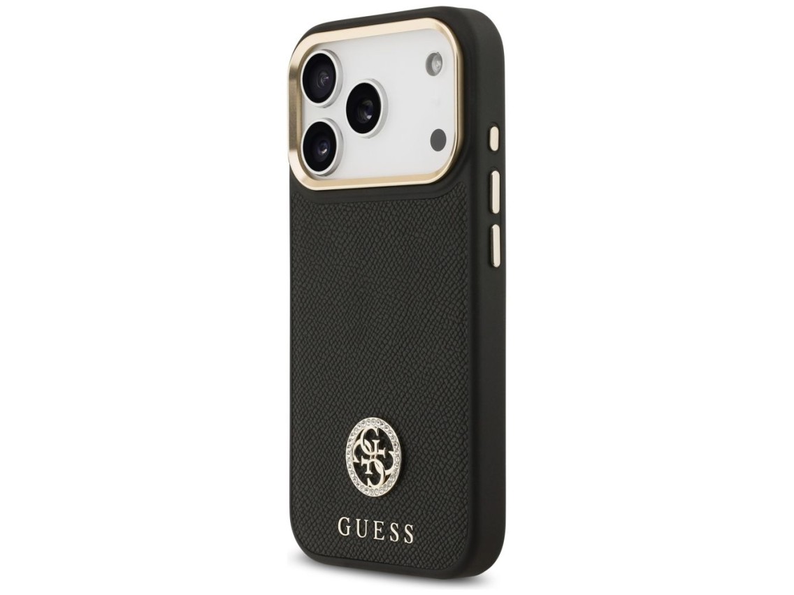 Guess Grained Strass Logo MagSafe case for iPhone 17 Pro - black