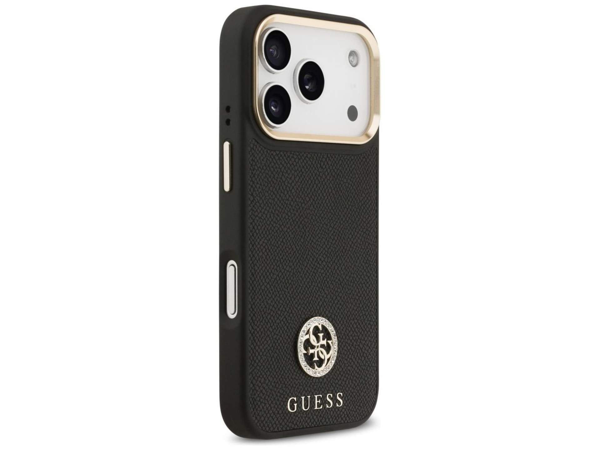 Guess Grained Strass Logo MagSafe case for iPhone 17 Pro - black