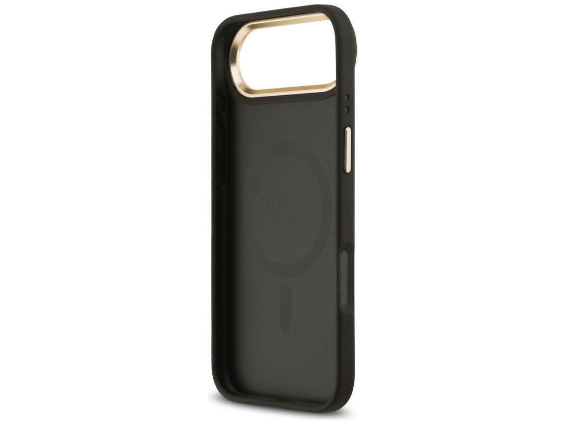 Funda Guess Grained Strass Logo MagSafe para iPhone Air - negra