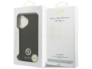 Guess Grained Strass Logo MagSafe case for iPhone 17 - black Guess Grained Strass Logo MagSafe case for iPhone 17 - black