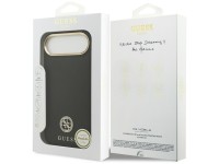 Funda Guess Grained Strass Logo MagSafe para iPhone Air - negra Funda Guess Grained Strass Logo MagSafe para iPhone Air - negra