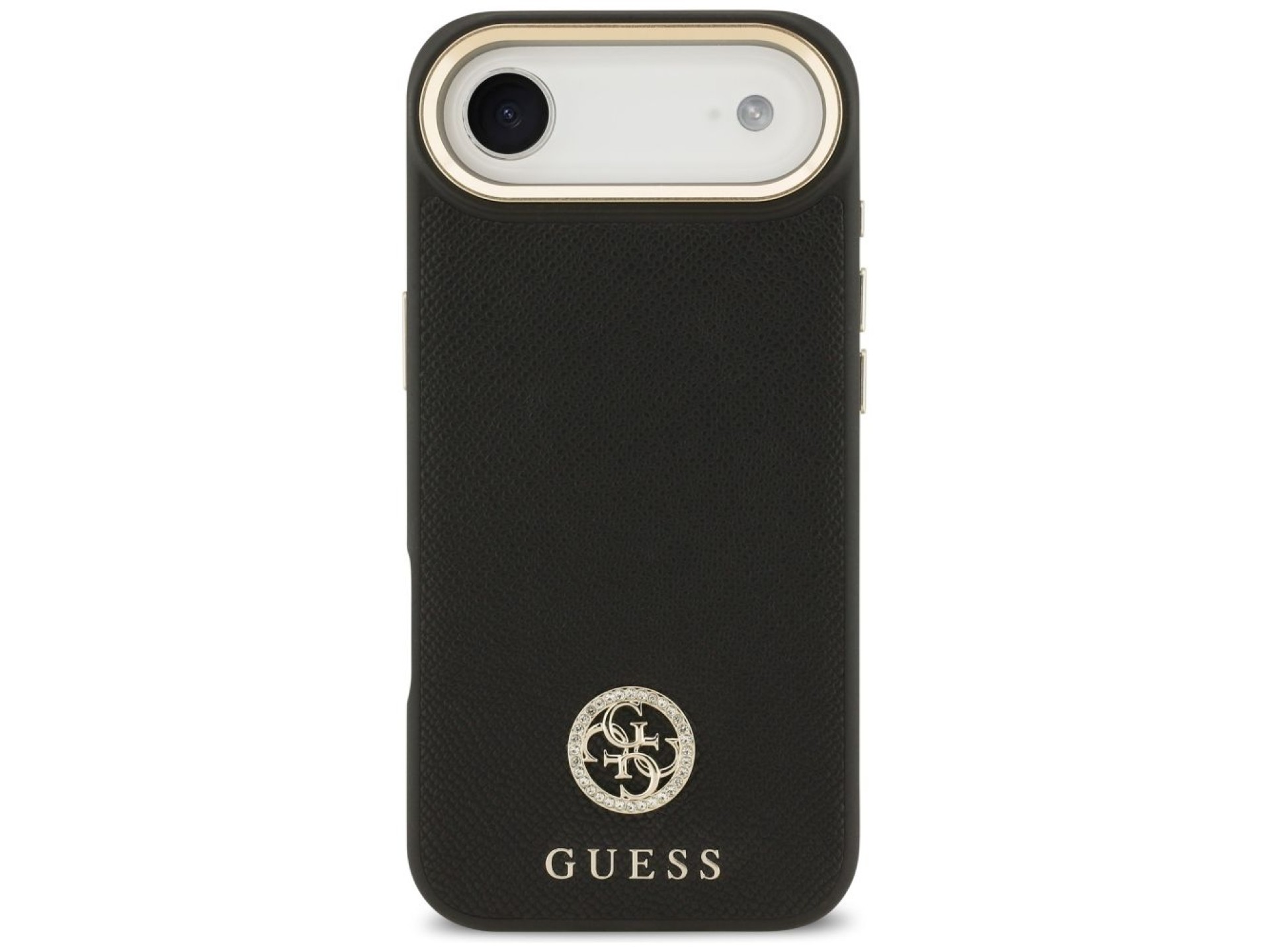 Funda Guess Grained Strass Logo MagSafe para iPhone Air - negra