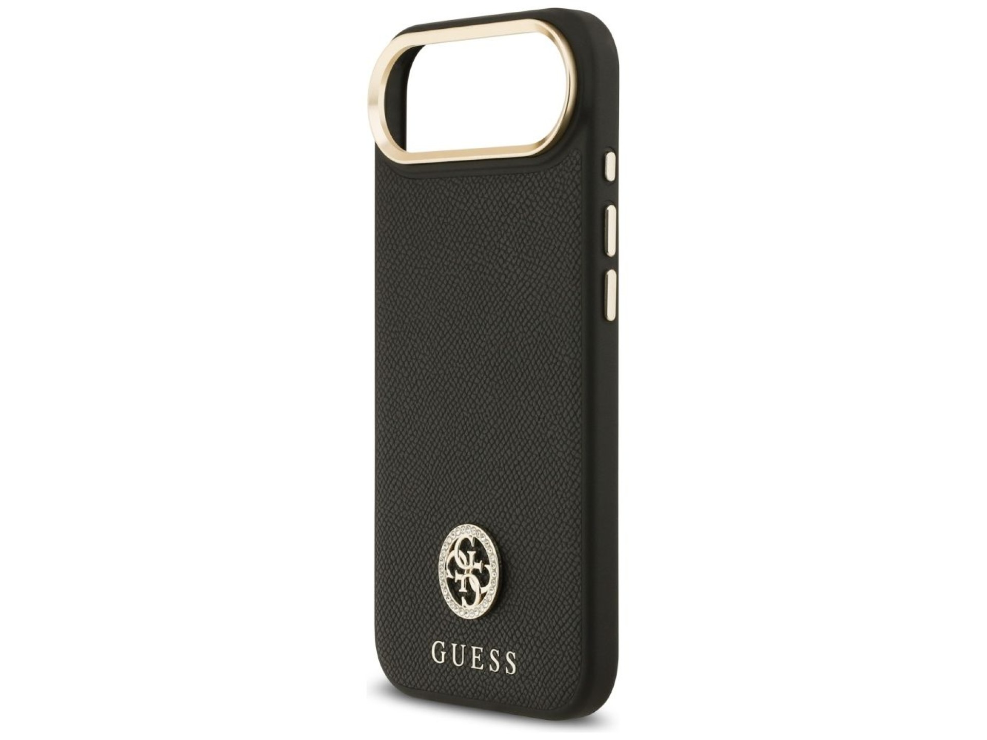 Funda Guess Grained Strass Logo MagSafe para iPhone Air - negra