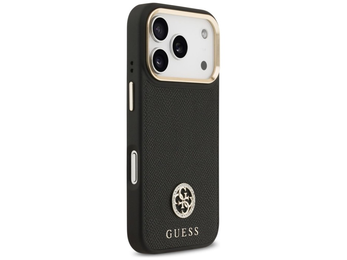 Guess Grained Strass Logo MagSafe case for iPhone 17 Pro - black