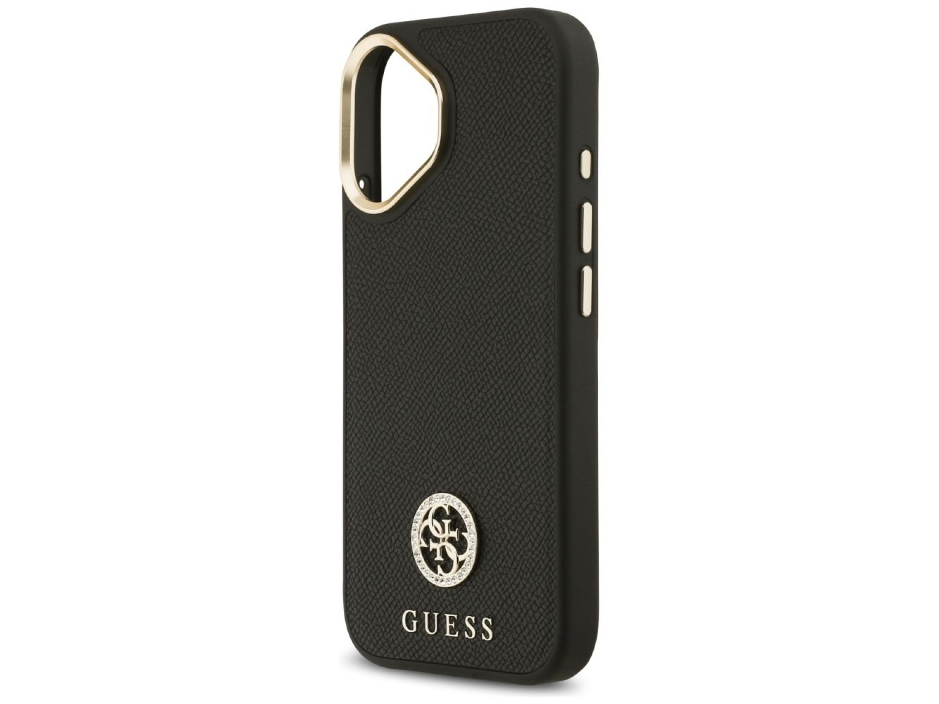 Capa MagSafe Guess com logo Strass granulado para iPhone 17 - preta