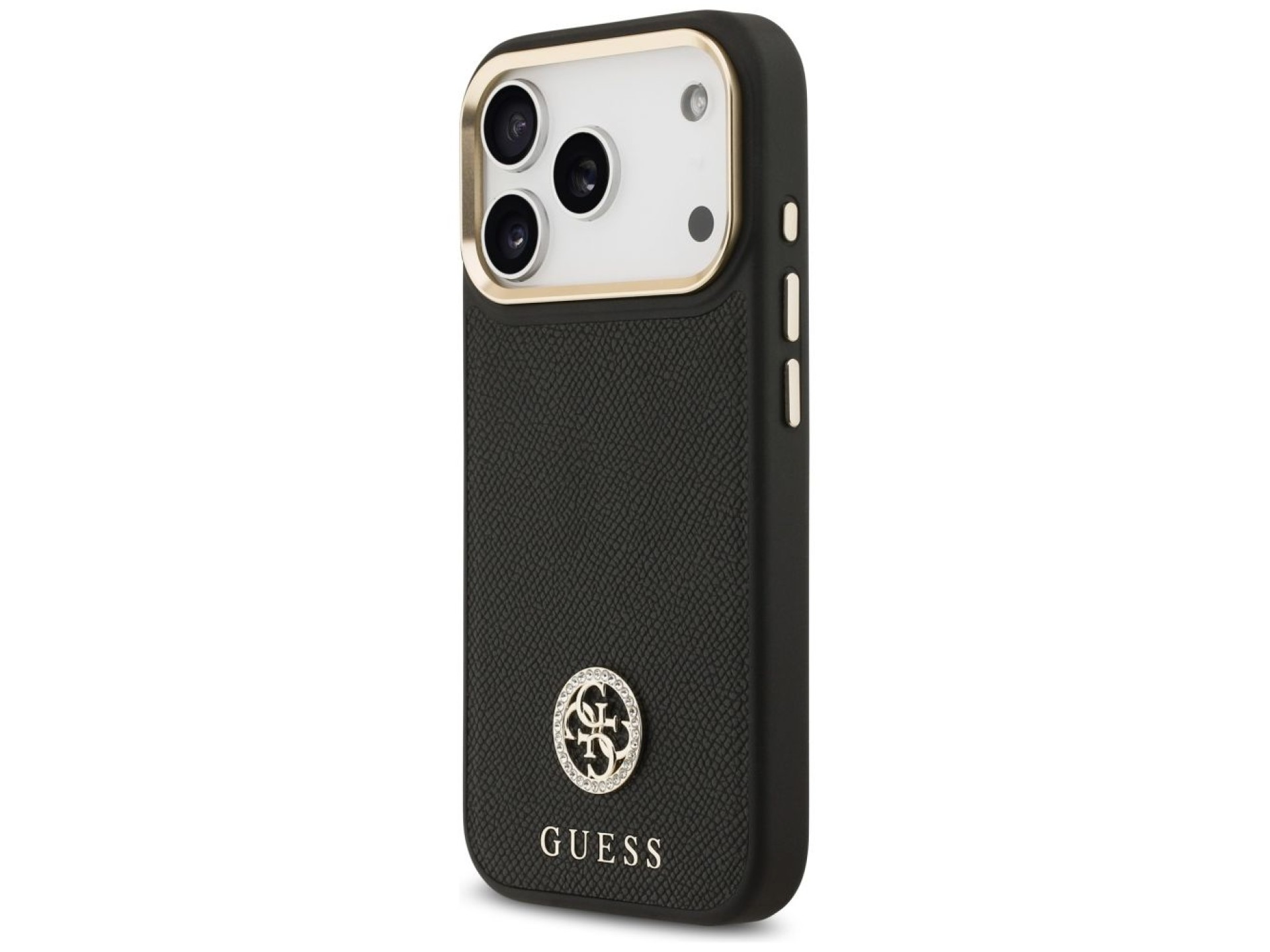 Guess Grained Strass Logo MagSafe case for iPhone 17 Pro - black
