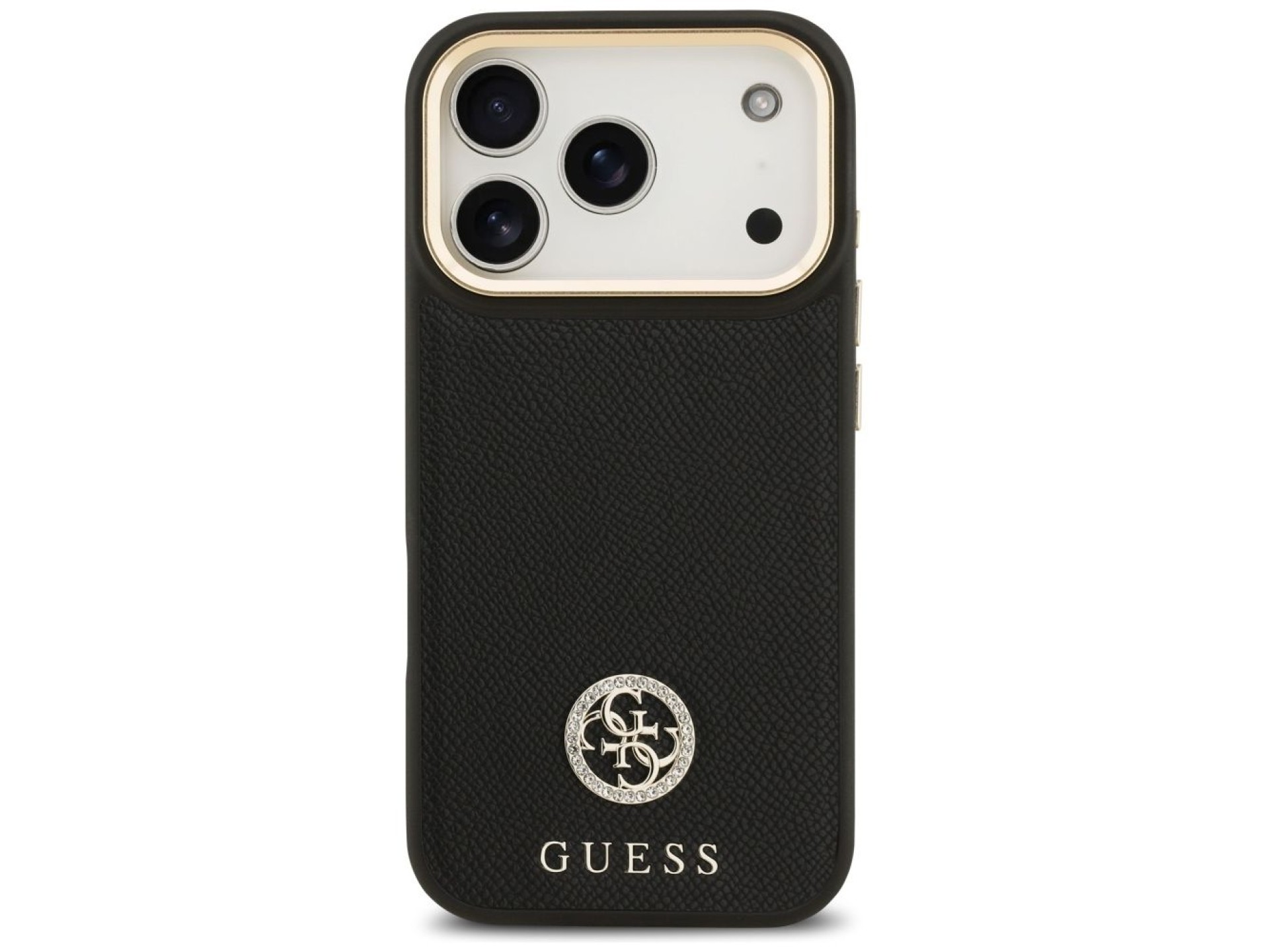 Guess Grained Strass Logo MagSafe case for iPhone 17 Pro - black
