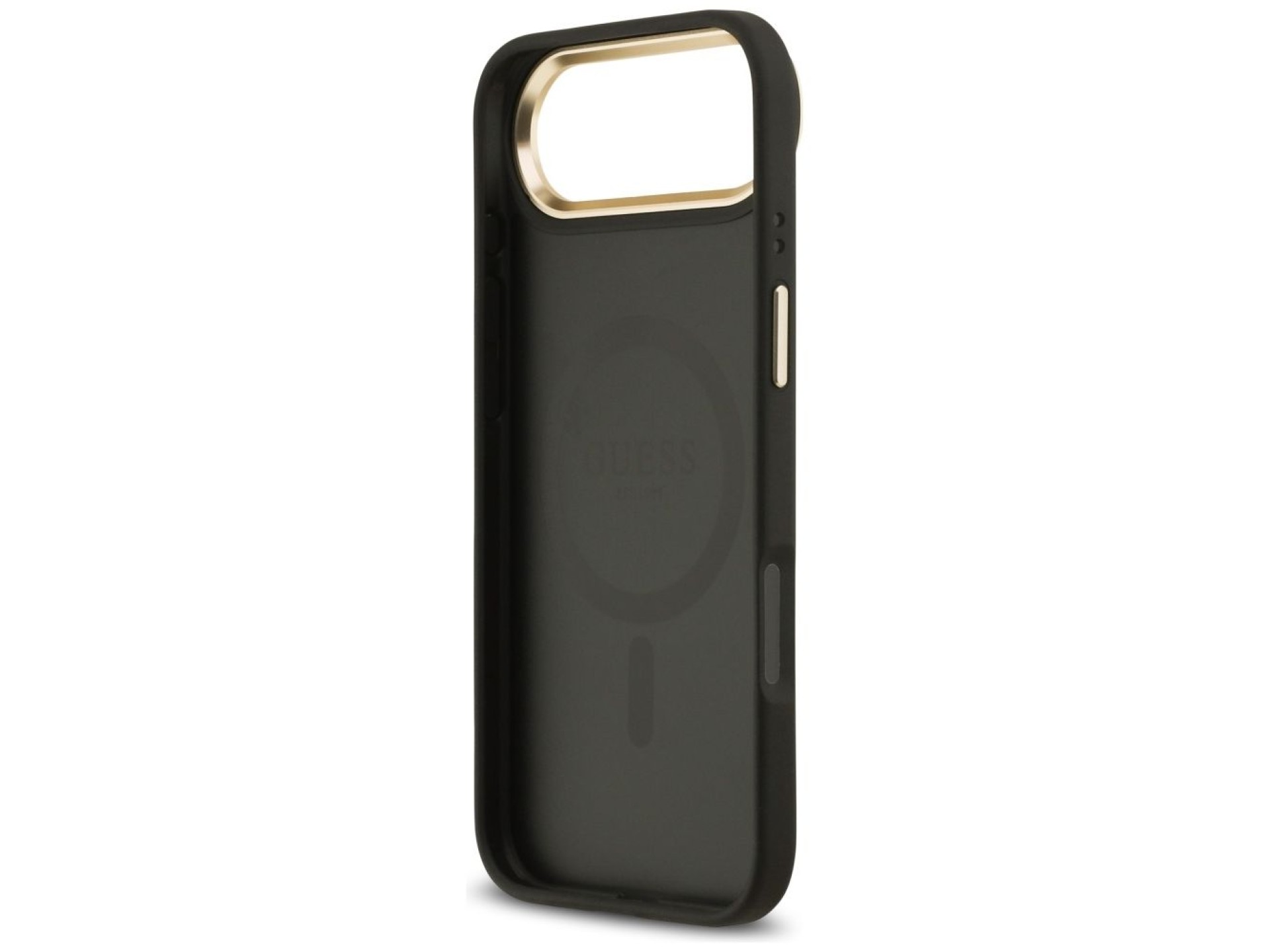 Funda Guess Grained Strass Logo MagSafe para iPhone Air - negra