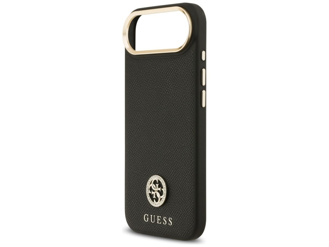 Funda Guess Grained Strass Logo MagSafe para iPhone Air - negra