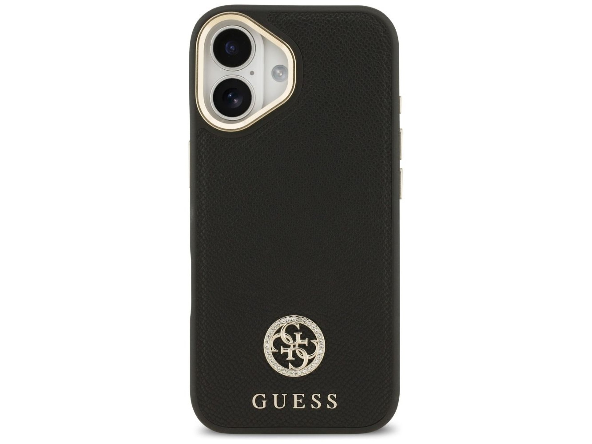 Capa MagSafe Guess com logo Strass granulado para iPhone 17 - preta