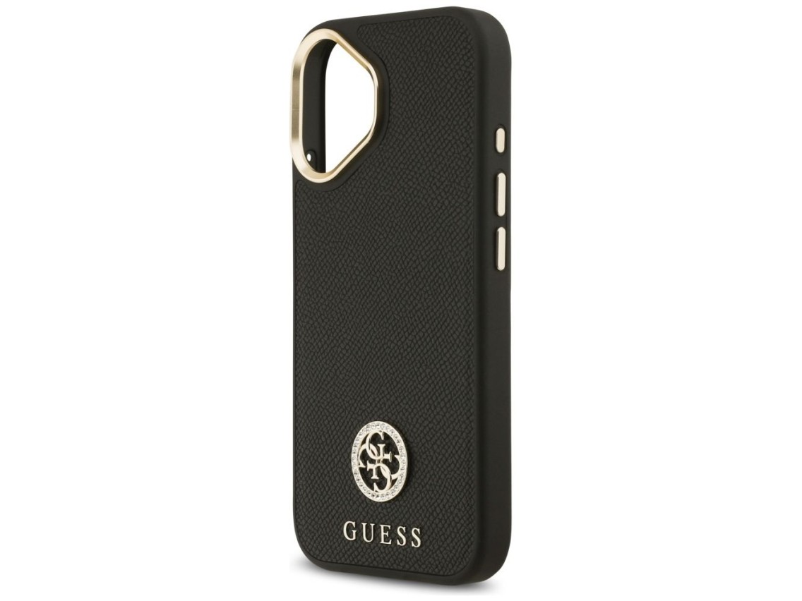 Capa MagSafe Guess com logo Strass granulado para iPhone 17 - preta