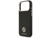 Funda Guess Grained Strass Logo MagSafe para iPhone 17 Pro Max - negra