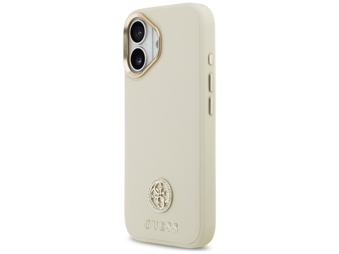 Guess Grained Strass Logo MagSafe case for iPhone 17 - beige