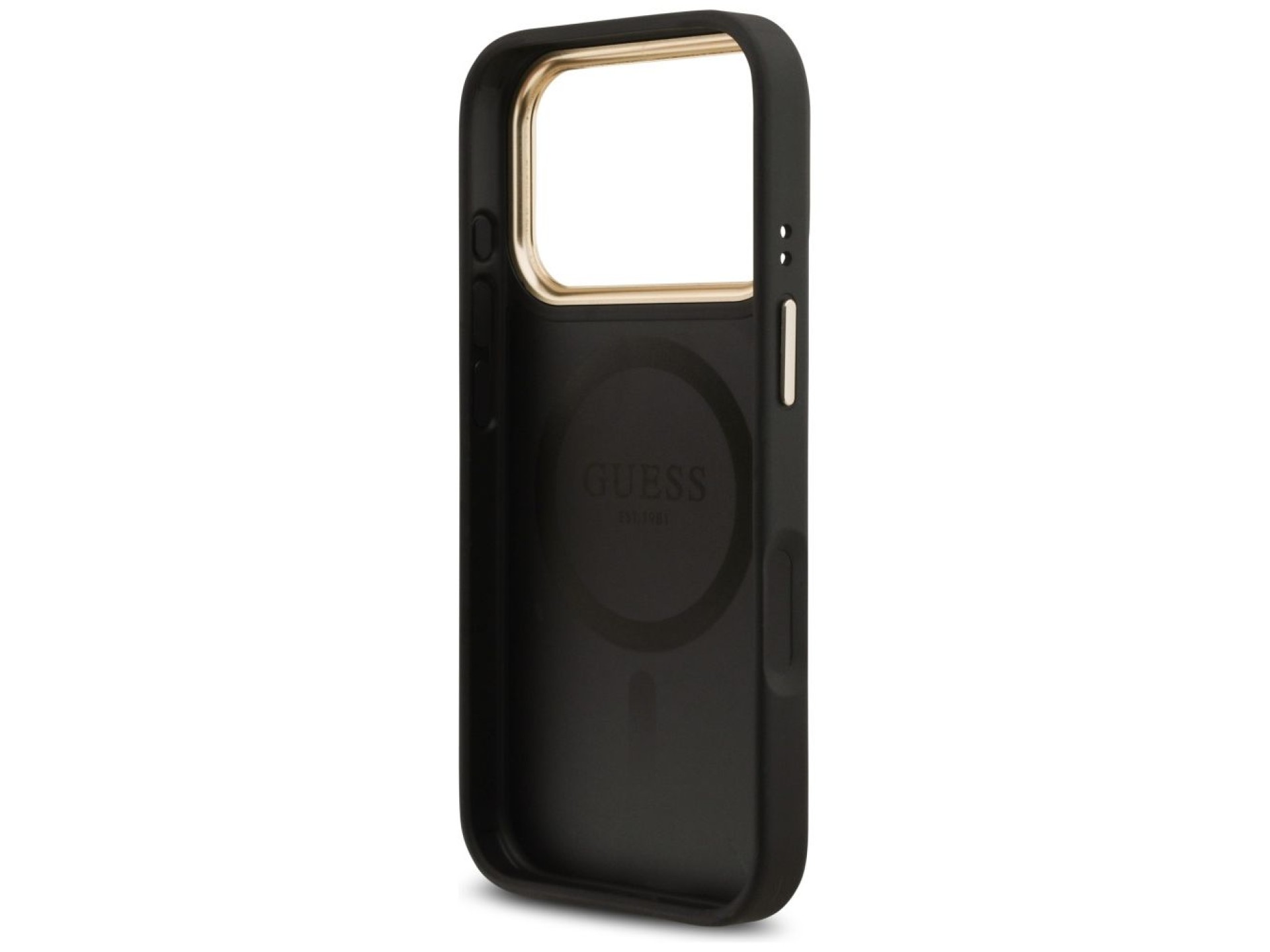 Guess Grained Strass Logo MagSafe case for iPhone 17 Pro - black