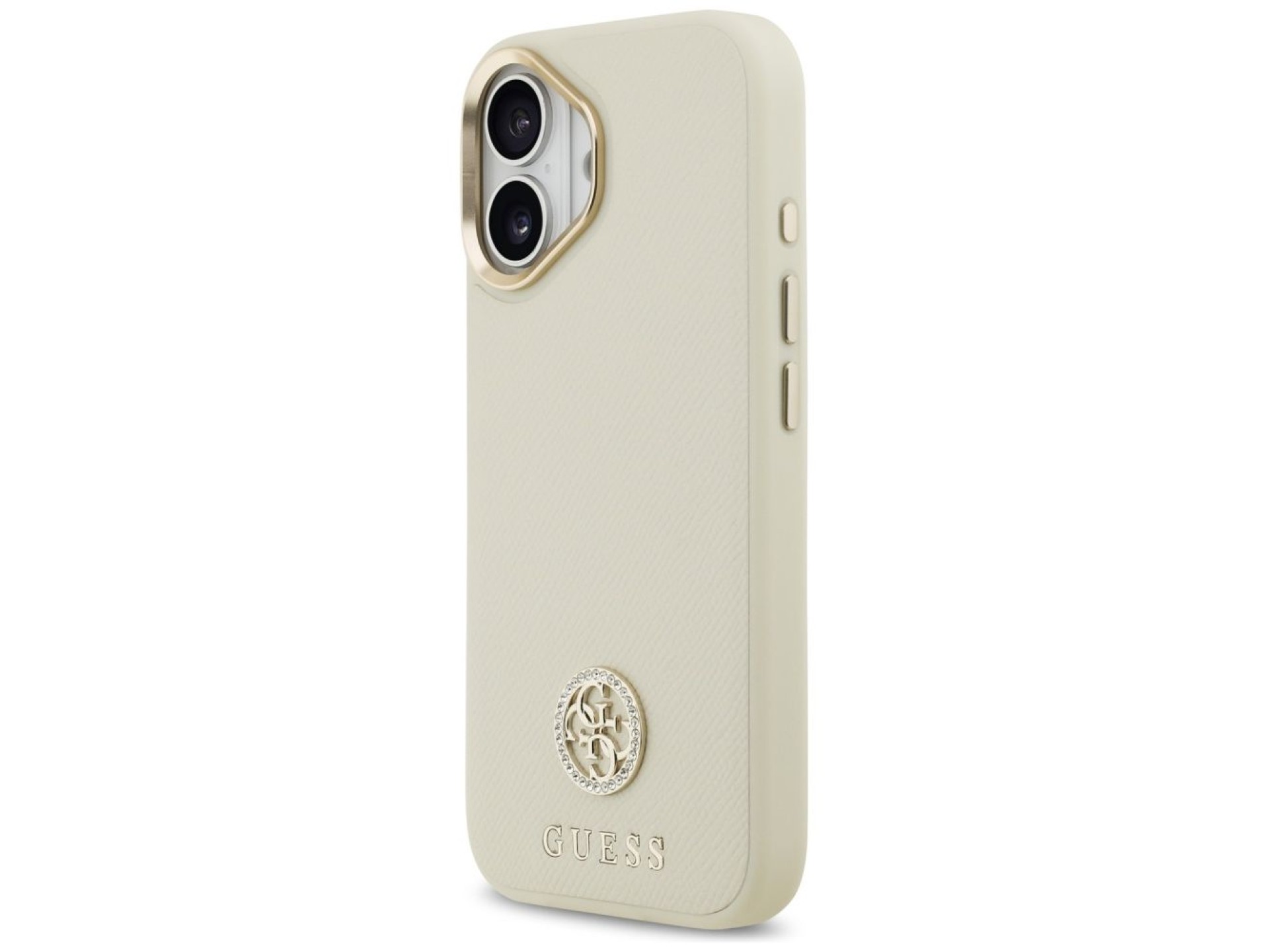 Guess Grained Strass Logo MagSafe case for iPhone 17 - beige